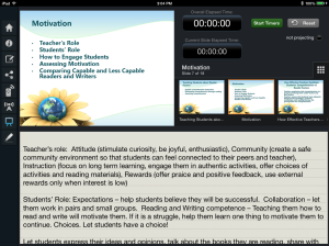 Here it is on the teacher/iPad view with notes. Just tap the slides to advance to the next one.